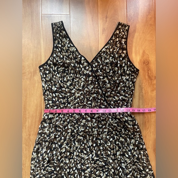 Vintage Abstract Pebble Print 'Talbots' Pure Silk Sleeveless Dress - Picture 9 of 12